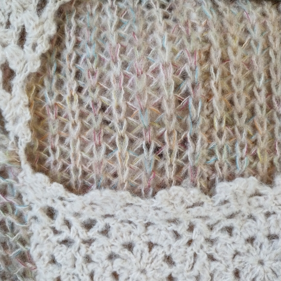 Free People Soft Open Knit Crochet Hooded Sweater Size XS - Picture 7 of 7